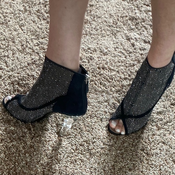 Chanel Crystal Mesh Open Toe Navy Booties -40 Authentic - Picture 3 of 6